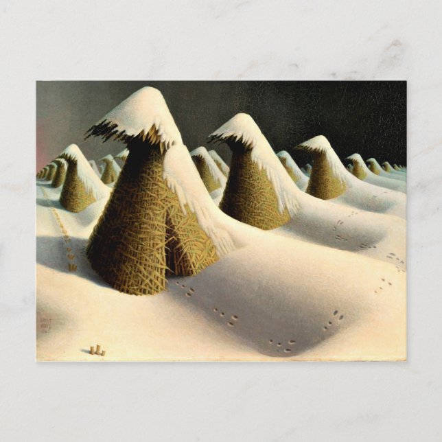 January, fine art by Grant Wood Postcard (Front)