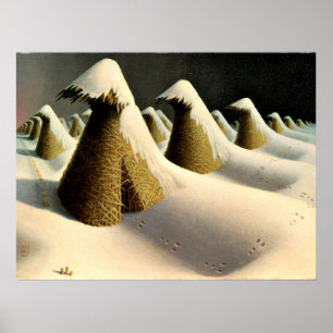 January, fine art by Grant Wood Poster