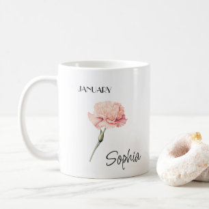 January Flower Personalised Coffee Mug