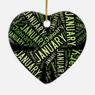 January Four Leaf Clover Ceramic Tree Decoration