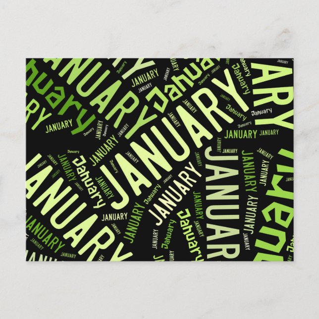January Four Leaf Clover Postcard (Front)