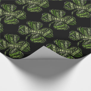 January Four Leaf Clover Wrapping Paper