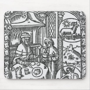 January, from the 'Almanach des Bergers', 1491 Mouse Mat