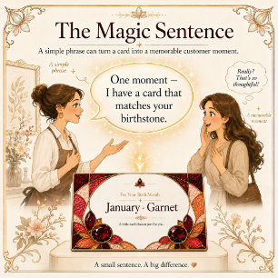 January Garnet Birthstone Customer Connection Shop Business Card