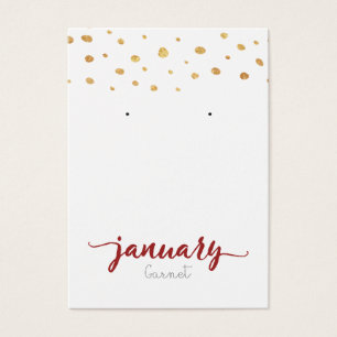 January Garnet Birthstone Earring Card
