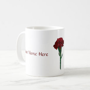 January: Garnet Carnation Personalised Mug
