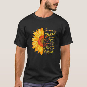 January Girl 1980 T 42 Years Old 42Nd Birthday Gif T-Shirt