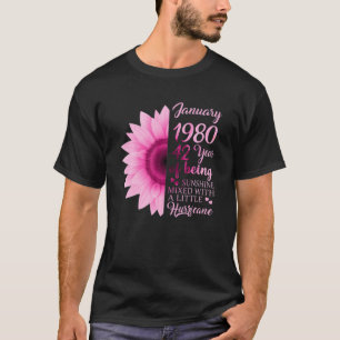 January Girl 1980 T 42Nd Birthday Gift 42 Years Ol T-Shirt