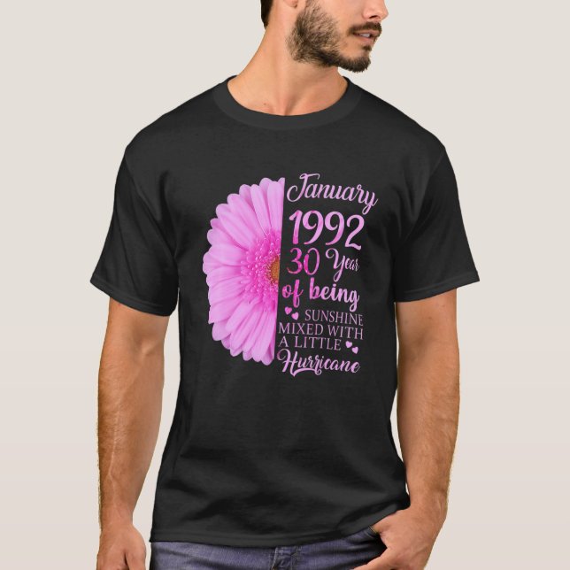 January Girl 1992 T 30 Years Old 30Th Birthday Gif T-Shirt (Front)
