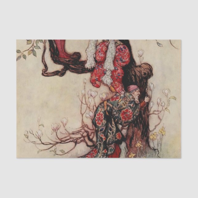 “January Helping May” by Warwick Goble Tissue Paper (Front)