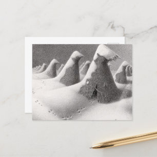 January, Iowa by Grant Wood Holiday Postcard