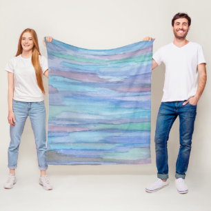 January Morning Blue Abstract  Fleece Blanket