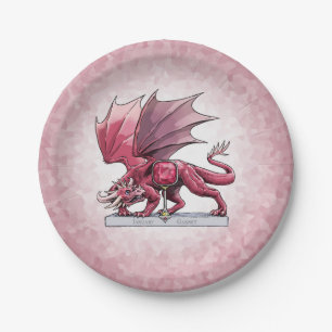 January’s Birthstone Dragon: Garnet Paper Plates