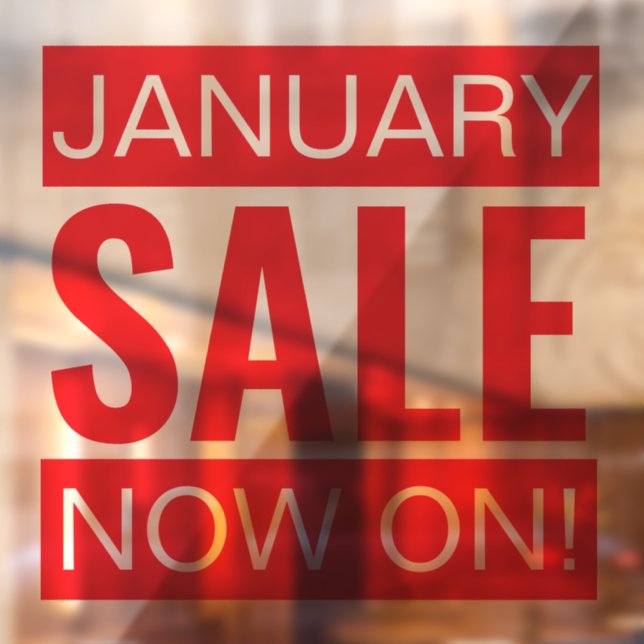 January Sale Red Window Cling (Sheet 2)