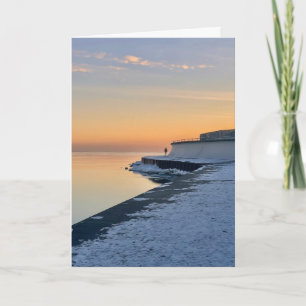 January Sunrise Over Lake Michigan Card