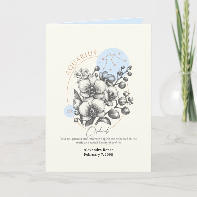 January to February Birth Flower Custom Birthday  Card (Front)