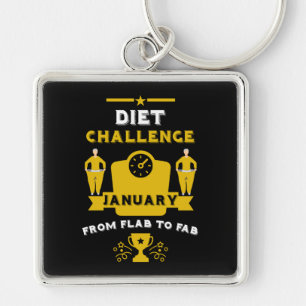 January Weight Loss Congratulation Key Ring
