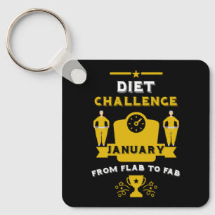 January Weight Loss Congratulation Key Ring