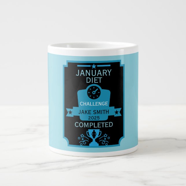 January Weight Loss Congratulation Large Coffee Mug (Front)