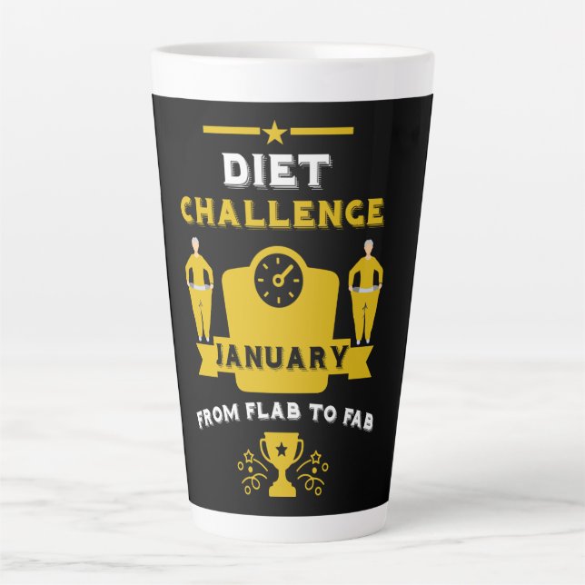 January Weight Loss Congratulation Latte Mug (Front)