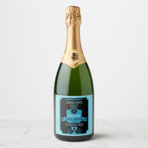 January Weight Loss Congratulation Sparkling Wine Label