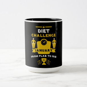 January Weight Loss Congratulation Two-Tone Coffee Mug
