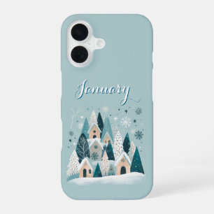 January Winter Village iPhone 16 Case