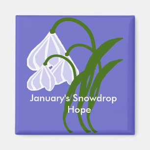 January's Snowdrop    Hope magnet