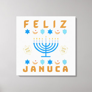 Januca, Feliz Januca, Menorah, Masada, Janucia  Canvas Print