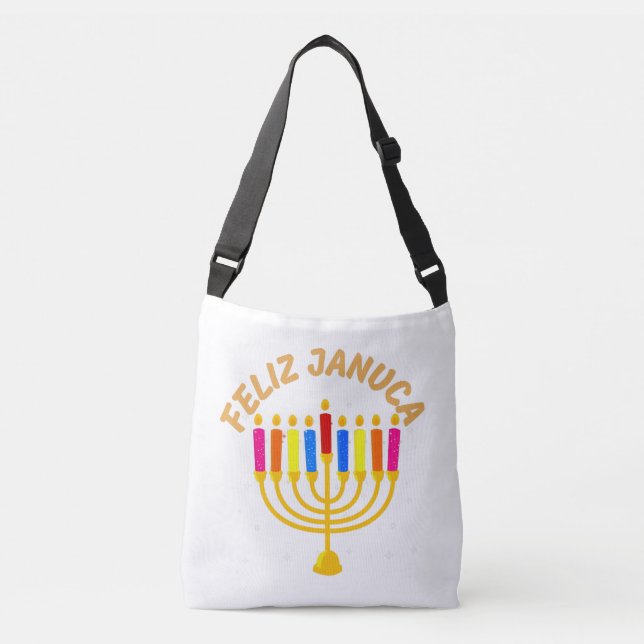 Januca, Feliz Januca, Menorah, Masada, Janucia  Crossbody Bag (Front)