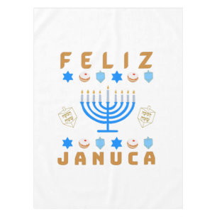 Januca, Feliz Januca, Menorah, Masada, Janucia Tablecloth
