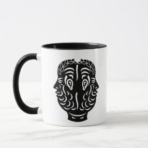 Janus Double Head Ancient Roman Coin Symbol Mug