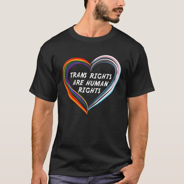jAo Heart Trans Pride Transgender Rights LGBT Gay  T-Shirt (Front)