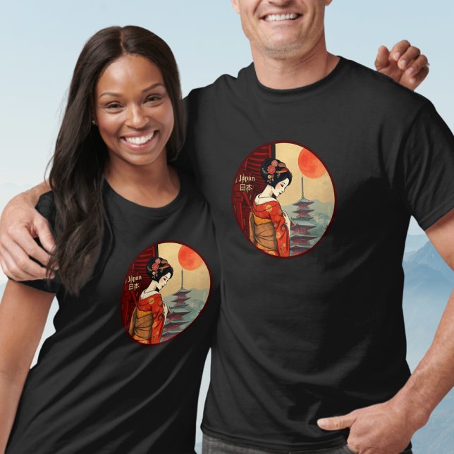 Japan 日本 maiko geisha pagoda sun  T-Shirt (Creator Uploaded)