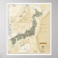 " Japan: 2012/today - Detailed antique Style map
