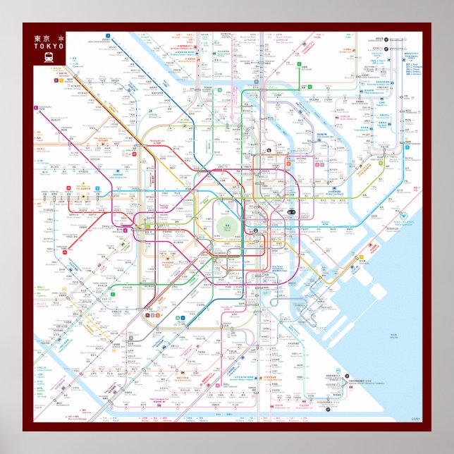 " Japan: 2021/heute Tokio - Liniennetz detailiert  Poster (Front)