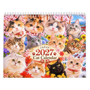Japan 2027 Cat Calendar Seasonal Festivals Wall Ca