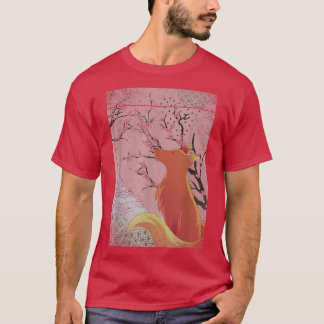 Japan Aesthetics Forest Animal Sakura Cherry Bloss T-Shirt