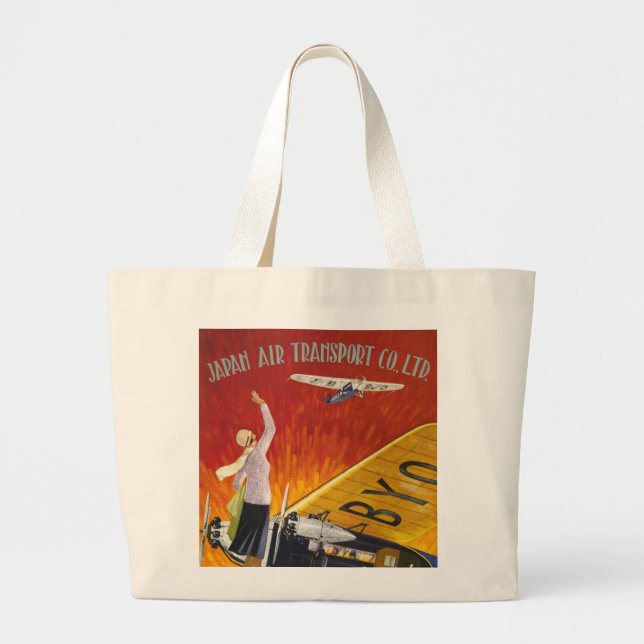 Japan Air Transport Large Tote Bag (Front)