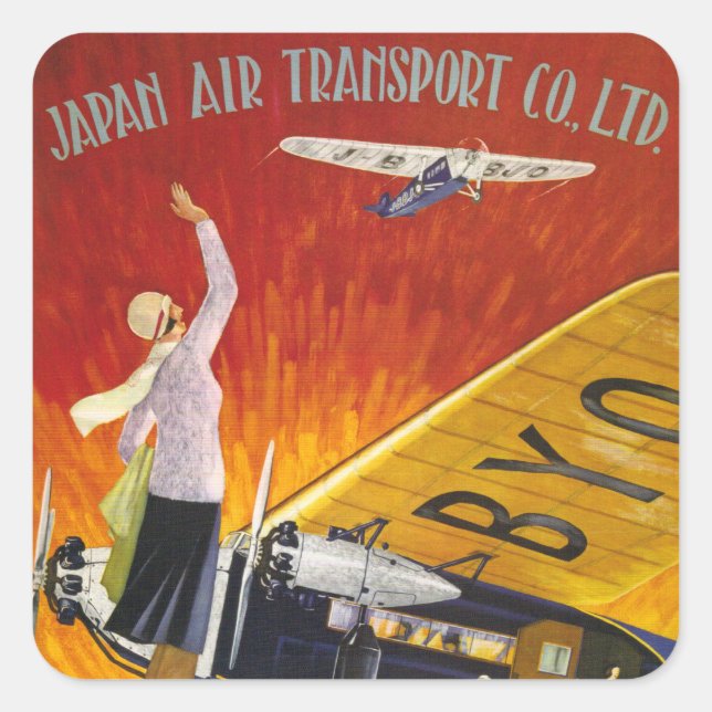 Japan Air Transport Square Sticker (Front)