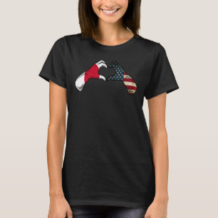Japan American USA Flag - USA Jamaican Heart T-Shirt