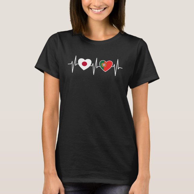 Japan And Portugal Portuguese Flag Flags T-Shirt (Front)