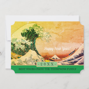 Japan Art & Happy New Year! Card /Kanagawa Wave