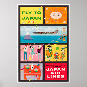 Japan Art JAL Travel Poster Japanese PrintA