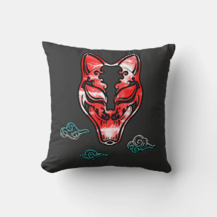 Japan Asian Oni Mask Cat Japanese T-Shirt Cushion