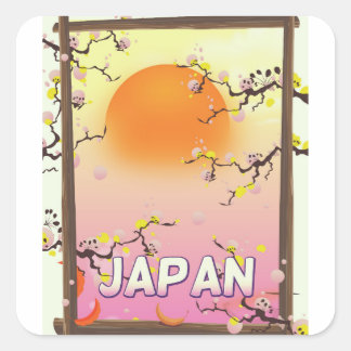 Japan Blossom Garden Square Sticker