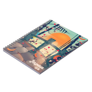 Japan Blossom vacation poster Japan Blossom Notebook