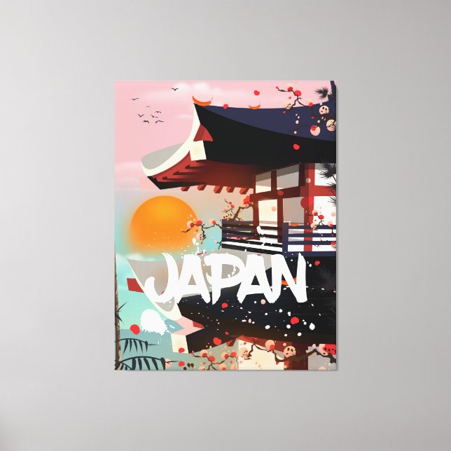 Japan Building setting sun poster Canvas Print (Front)