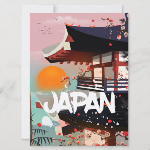 Japan Building setting sun poster Invitation