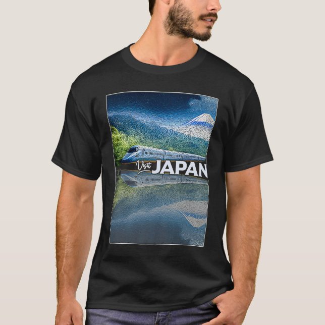 Japan Bullet Train Mt Fuji Shinkansen Japanese Sou T-Shirt (Front)